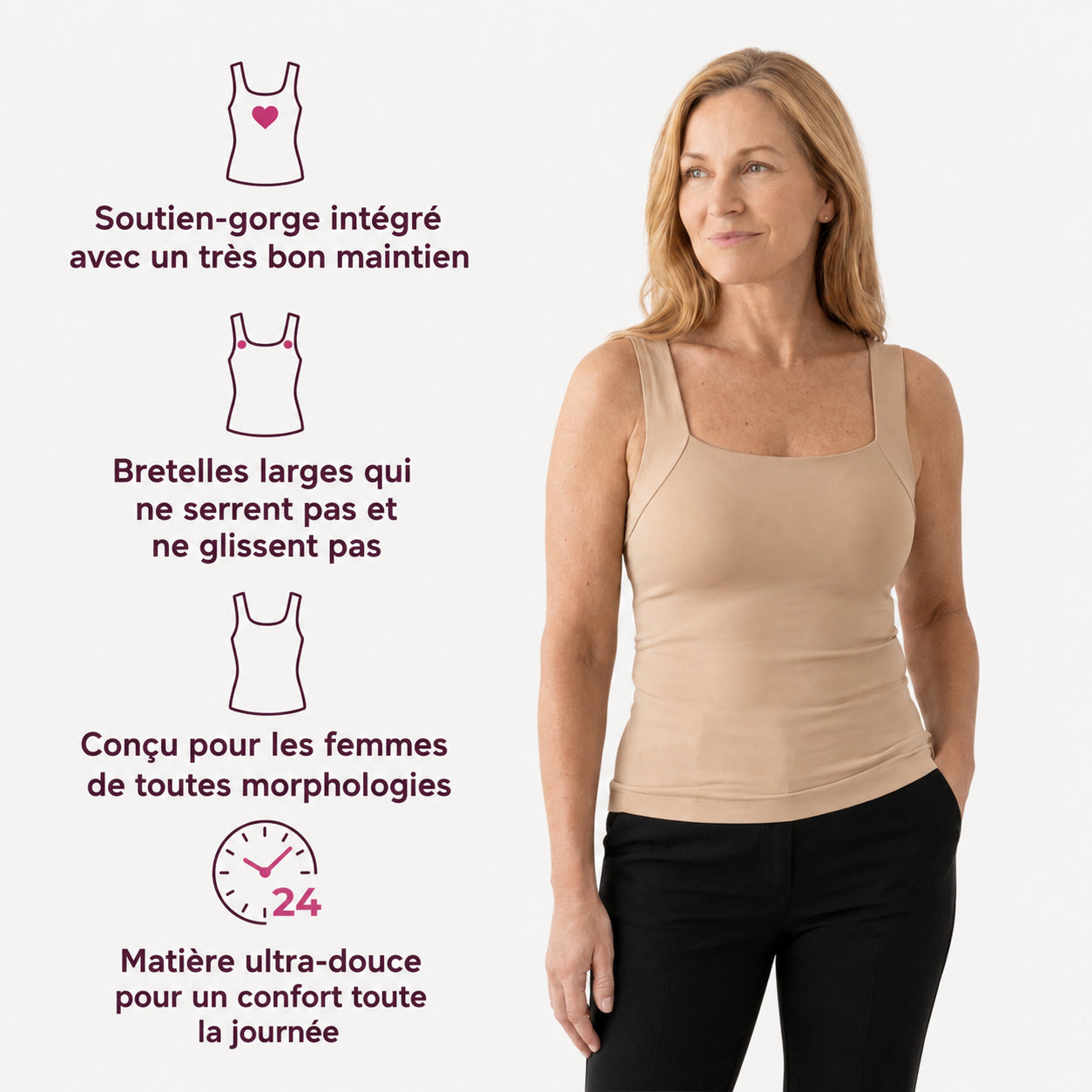 Avouria's Built-In Bra Comfort Shaper Tank